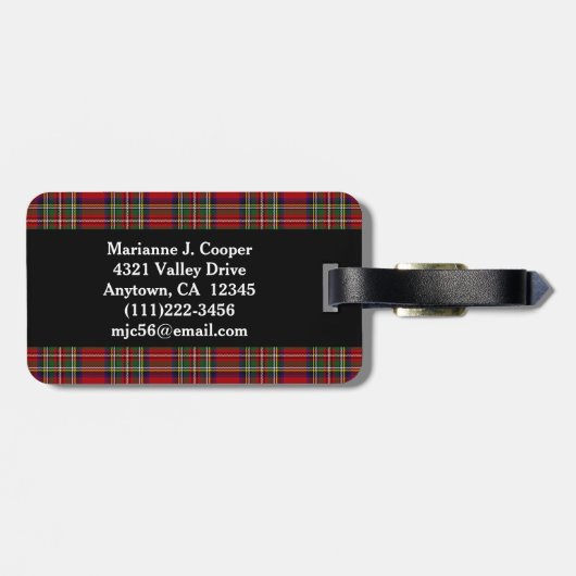 Bagagelabels voor rood geplakt ontwerp (Achterkant horizontaal)