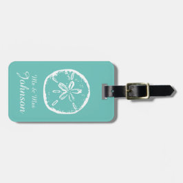 Bagagelabels voor strandreisbestemming Zand-dollar