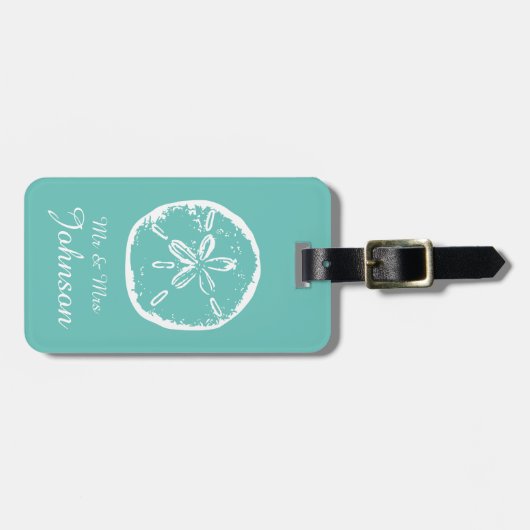 Bagagelabels voor strandreisbestemming Zand-dollar (Voorkant horizontaal)