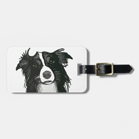 Bagagelabels voor zwarte en witte rand (Voorkant horizontaal)