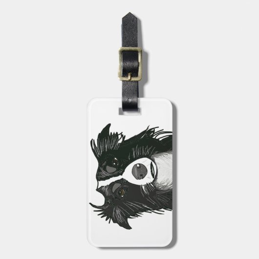 Bagagelabels voor zwarte en witte rand (Voorkant verticaal)