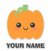 Bagagenaam Sticker, Schattigee pompoen Sticker (Voorkant)