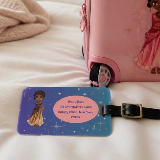 Bagagetail met Afrikaanse prinses Bagagelabel