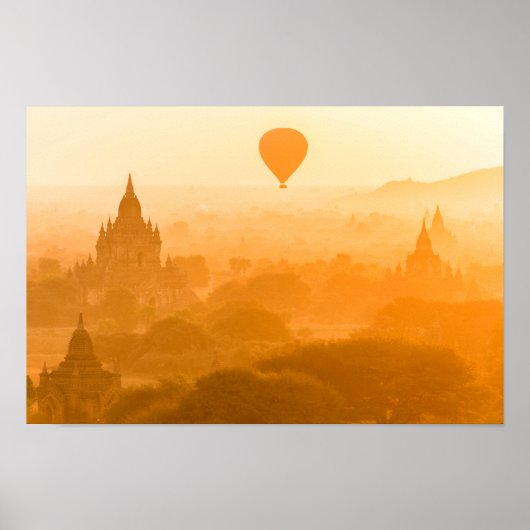 Bagan Myanmar Ballonreizen Poster (Voorkant)