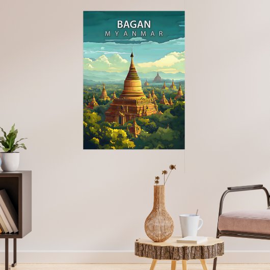 Bagan, Myanmar: Een tijdloos tapijt Poster (Woonkamer 3)