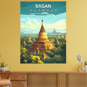 Bagan, Myanmar: Een tijdloos wandtapijt Canvas Afdruk (Insitu (Woonkamer))