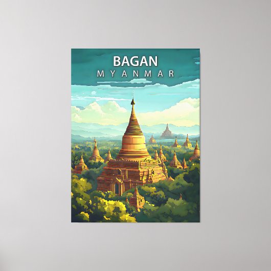 Bagan, Myanmar: Een tijdloos wandtapijt Canvas Afdruk (Voorkant)