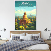 Bagan, Myanmar: Een tijdloos wandtapijt Canvas Afdruk (Insitu (Slaapkamer))