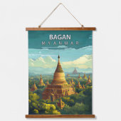 Bagan, Myanmar: Een tijdloos wandtapijt Hangend Wandkleed (Voorkant)