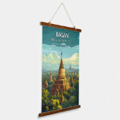 Bagan, Myanmar: Een tijdloos wandtapijt Hangend Wandkleed (Gebogen)