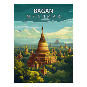 Bagan, Myanmar: Een tijdloos wandtapijt Perfect Poster