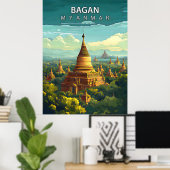 Bagan, Myanmar: Een tijdloos wandtapijt Poster (Thuiskantoor)