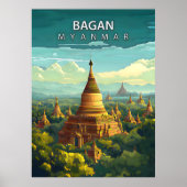 Bagan, Myanmar: Een tijdloos wandtapijt Poster (Voorkant)
