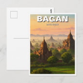 Bagan Myanmar Reizen Briefkaart (Voorkant / Achterkant)