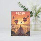 Bagan Myanmar Reizen Briefkaart (Staand voorkant)