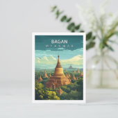 Bagan Myanmar Reizen Oude Tempel Zuidoost-Azië Briefkaart (Staand voorkant)