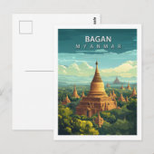 Bagan Myanmar Reizen Oude Tempel Zuidoost-Azië Briefkaart (Voorkant / Achterkant)