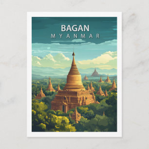 Bagan Myanmar Reizen Oude Tempel Zuidoost-Azië Briefkaart