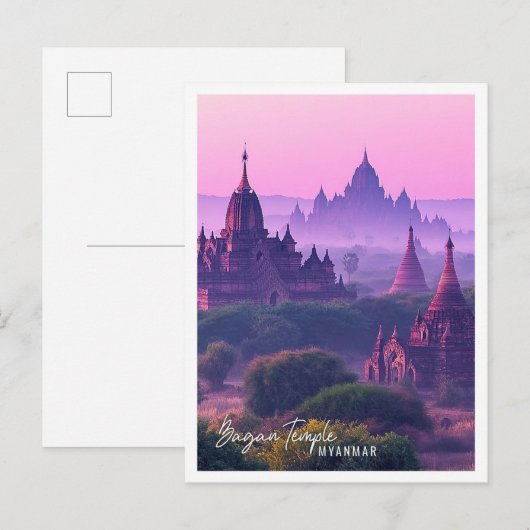 Bagan Tempels Myanmar is de prachtige toeristische Briefkaart (Voorkant / Achterkant)