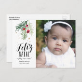 Bagas Vermelhas | Feliz Natal | Cartão Postal Briefkaart (Voorkant / Achterkant)