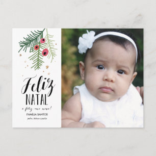 Bagas Vermelhas   Feliz Natal   Cartão Postal Briefkaart