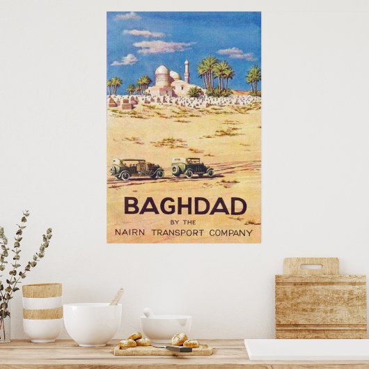 Bagdad Irak Vintage Reizen Poster (Keuken)
