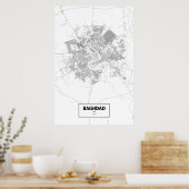Bagdad, Irak (zwart op wit) Poster (Keuken)