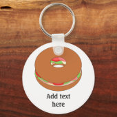 Bagel-afbeelding: Jouw tekst toevoegen voor een af Sleutelhanger (Voorkant)
