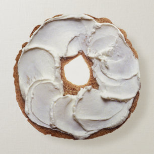 Bagel and Cream Cheese Round Pillow Rond Kussen