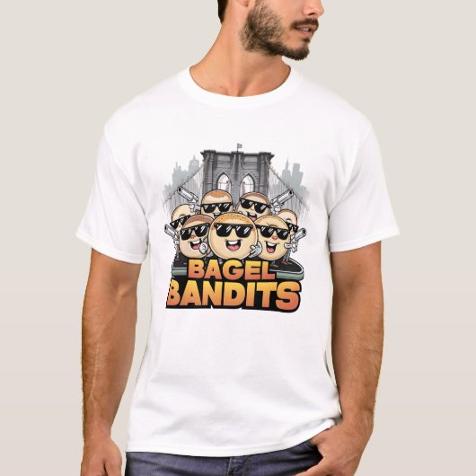 Bagel Bandits voor de Brooklyn Bridge T-shirt (Voorkant)