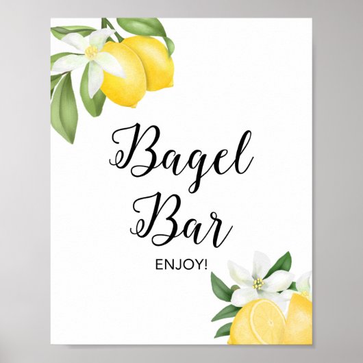 Bagel Bar Citroen Citrus Douche Bordje Poster (Voorkant)