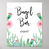 Bagel Bar Douche Teken Cactus Fiesta Party Poster (Voorkant)