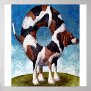 Bagel-Beagle schilderij cadeau Poster