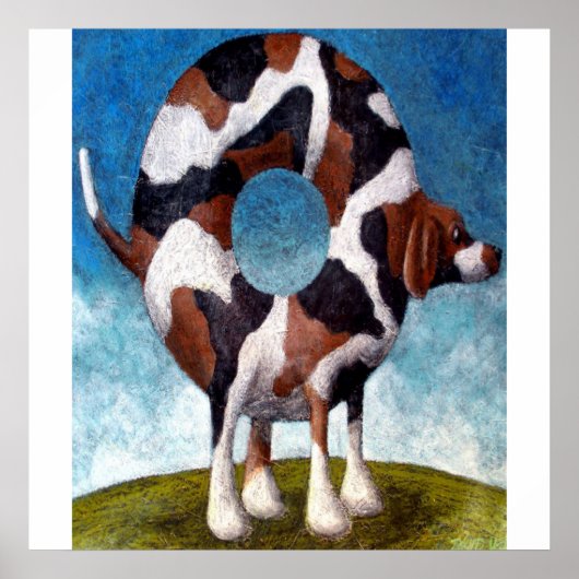 Bagel-Beagle schilderij cadeau Poster (Voorkant)