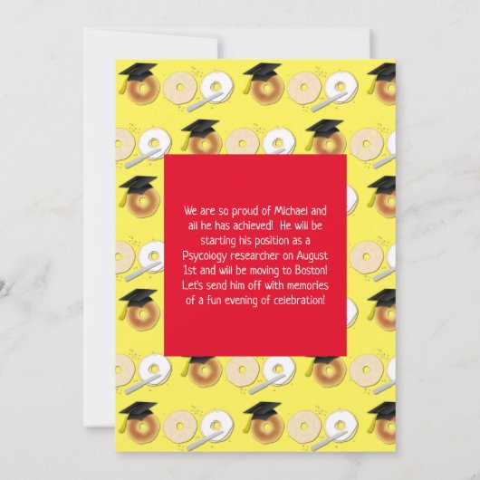 Bagel Breakfast Brunch Graduy Party Invitation Kaart (Achterkant)