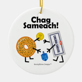 Bagel & Cream Cheese - Chag Sameach! Keramisch Ornament