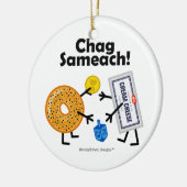 Bagel & Cream Cheese - Chag Sameach! Keramisch Ornament (Links)