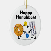 Bagel & Cream Cheese - Happy Hanukkah! Keramisch Ornament (Rechts)