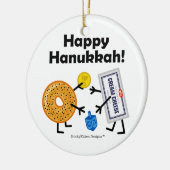 Bagel & Cream Cheese - Happy Hanukkah! Keramisch Ornament (Links)