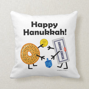 Bagel & Cream Cheese - Happy Hanukkah! Kussen