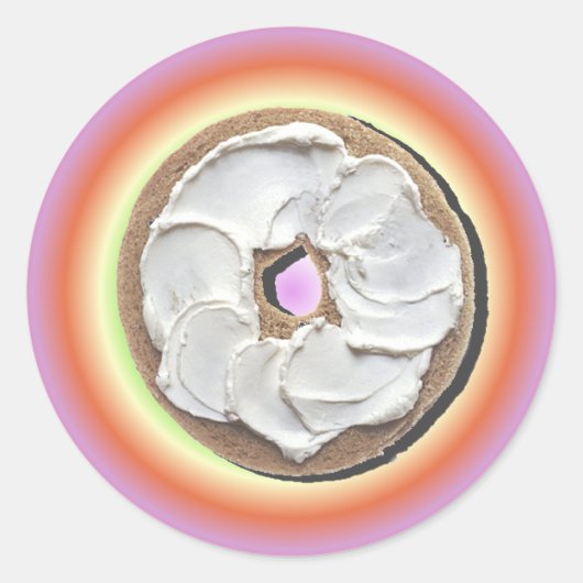 Bagel & Cream Cheese Ronde Sticker (Voorkant)