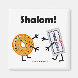Bagel & Cream Cheese - Shalom! Magneet