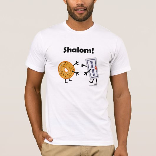 Bagel & Cream Cheese - Shalom! T-shirt (Voorkant)
