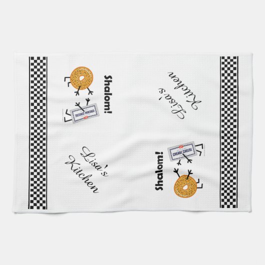 Bagel & Cream Cheese - Shalom! Theedoek (Horizontaal)