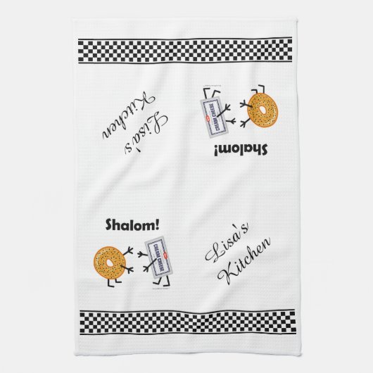 Bagel & Cream Cheese - Shalom! Theedoek (Verticaal)