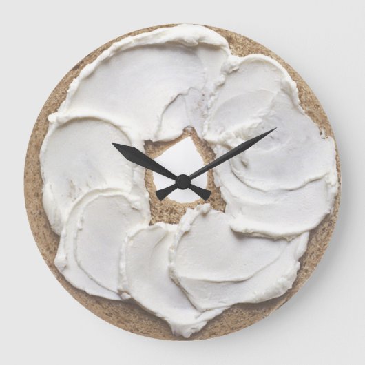 Bagel en Cream Cheese Novelty Grote Klok (Voorkant)