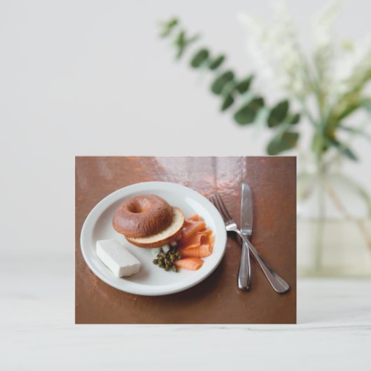 Bagel en Lox Briefkaart (Staand voorkant)