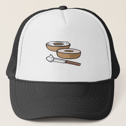 bagel- en roomkaas trucker pet (Voorkant)