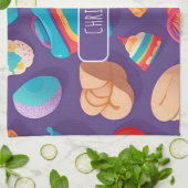 Bagel Kleurrijk Gepersonaliseerd Patroon Theedoek (Gevouwen)