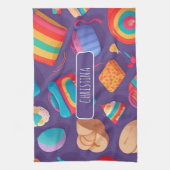 Bagel Kleurrijk Gepersonaliseerd Patroon Theedoek (Verticaal)
